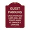 Signmission Guest Parking Unauthorized Cars Towed Away Owners Expense Alum Sign, 18" L, 24" H, BU-1824-23924 A-DES-BU-1824-23924 - alternate 1